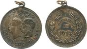 erster Weltkrieg tragbare Medaille Bronze versilbert Wilhelm II und Franz Josef II, beider Büsten nach links - Deutsche Treue / Erinnerung an 1914, minimale Rostsp -