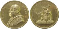 Vatikan Medaille Bronze vergoldet Pius IX (1846-78) - auf den Beginn des 1. Vatikanischen Konzils, Büste nach links / Ecclesia kniet auf Globus u -