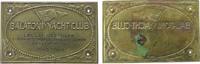 Ungarn Plakette Bronze Balatoni Yacht-Club, Lellei Osztálya, Schrift und Gravur unter Flagge, einseitig, 4 Befestigungslöcher, ca. 86 x 55,5 MM, -