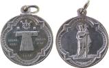 Reformation / Religion tragbare Medaille Bronze versilbert Trier - auf die Ausstellung des Heiligen Rock, Heilige Helena im Vierpass / der heilige Rock unter Dornenkrone -