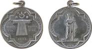 Reformation / Religion tragbare Medaille Bronze versilbert Trier - auf die Ausstellung des Heiligen Rock, Heilige Helena im Vierpass / der heilige Rock unter Dornenkrone -