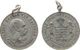 vor 1914 tragbare Medaille Bronze versilbert Albert (1873-1902) Sachsen - auf 25 Jahre segensreiche Regierung, ca. 28,5 MM -