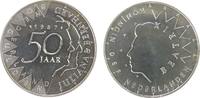 Niederlande 50 Gulden Ag Beatrix, 50. Hochzeitstag, minimal fleckig -