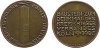Köln Medaille Bronze Kreiskriegerverband - zur Finanzierung des Denkmals, Denkmal / Mehrzeiler, v. Grasegger, ca. 40 MM -