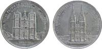 Städte Medaille Zinn Regensburg - auf den Ausbau des Domes, Ansicht der Fassade mit niedrigen Türmen / Ansicht der Fassade mit den erhöhten Türm -
