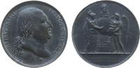 Frankreich Medaille Eisen Louis XVIII - auf die Geburt des Herzogs von Bordeaux, Büste nach rechts / la France und ein Genius mit Neugeborenem, v. A -