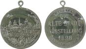 Städte tragbare Medaille Zink vernickelt Dresden - auf die Alte Stadt Ausstellung, Stadtansicht / Mehrzeiler, v. Glaser und Sohn, ca. 36 MM -