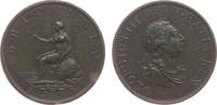 GB Großbritannien ab 1708 1/2 Penny Ku Georg III, kleiner Grünspanfleck, kleiner Randfehler -