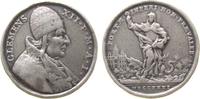 Vatikan Medaille Silber Clemens XII (1730-40) - Hl. Petrus, Brustbild nach rechts / Petrus mit Schlüssel auf einen Drachen tretend, v. Hamerani, -