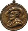 Belgien tragbare Gußmedaille Bronze Peter Paul Rubens (1577-1640), flämischer Maler, v. Hart, 65,8 MM, Guß der Vorderseite von 1840 -