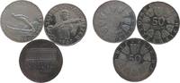 Österreich 3 x 50 Schilling Ag Olympiade Innsbruck, Donauwalzer (minimal berieben), Nationalbank (Patina) -