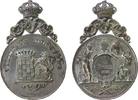 Belgien Medaille Bronze versilbert Peruwelz (Hennegau) - auf die Landwirtschaftsausstellung, gekröntes Stadtwappen neben Löwen / Bauer mit Tieren -