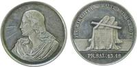 Reformation / Religion Medaille Silber Fürchte Gott und halte seine Gebote, Brustbild von Christus nach links - nachträglich angebrachter Strahlenkranz / Kruzif -