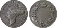 Frankreich Medaille Bronze versilbert Boulogne-Billancourt, Frauenbüste mit wehendem Haar - darauf ein Segelschiff - im Hintergrund Walt, ein Reh un -