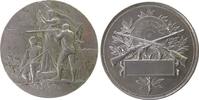 Frankreich Medaille Maillechort Fürs Vaterland - Pour la Patrie, la Republik mit Fahne - daneben zwei Schützen / gekreuzte Gewehre vor Schießscheibe -