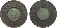 GB Großbritannien ab 1708 1 Penny Model -- Victoria, Probe, Joseph Moore, Birmingham, kleine Randfehler, Abblätterung -