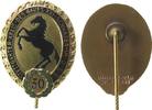 Städte Anstecknadel Messing Stuttgart - Kreis des Gaues XVI - Schwaben im D.S.B. - 30, v. Mayer und Wilhelm, ca. 23 x 30 MM -