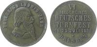 Sport Medaille 1885 Messing Dresden - auf das VI. Deutsche Turnfest, Büste von Jahn nach rechts / Schrift, ca. 24,5 MM, entfernte Öse ss