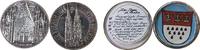 Köln Schraubmedaille Bronze versilbert Köln - auf den 100. Jahrestag der Vollendung des Kölner Domes, Domansicht / Hauptportal, unsigniert, ca. 42 MM -