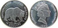 Cook Inseln 50 Dollar Ag Grizzly Bär, etwas fleckig, angelaufen -