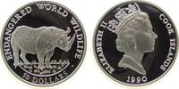 Cook Inseln 50 Dollar 1990 Ag Nashorn pp