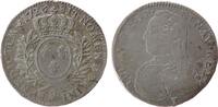 Frankreich 1/2 Ecu aux branches d'olivier Ag Louis XV, 9 (Rennes), ca. 14,5 Gramm, Henkelspur -