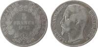 Frankreich 5 Francs Ag Louis Napoleon, A (Paris), Randstöße -