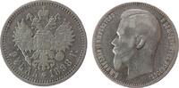 Rußland 1 Rubel Ag Nikolaus II, Uzd.2086, kleiner Randstoß -
