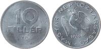 Ungarn 10 Filler Al Taube, wenige feine Kratzerchen -