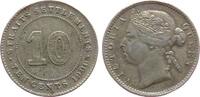 Straits Settlements 10 Cents Ag Victoria (1837-1901) -