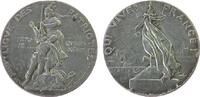 Frankreich Medaille Silber Patriotische Liga - Erinnerung an den Krieg von 1870/71, Denkmal mit bewaffneter Frau und sterbendem Soldaten / Grabmal m -