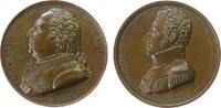 Frankreich Medaille Bronze Louis XVIII. (1814 und 1815-1824) - auf Louis-Antoine de Bourbon, duc dAngoulême, beider Brustbilder nach links, v. Barr -