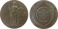 Frankreich Prämienmedaille Bronze Bildungsministerium - verliehen an Mme. Marie Saffon, Ministere de l'Instruction Publique, stehende weibliche Gestalt mit -