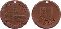 Porzellan Medaille Böttger Steinzeug Dresden - 10. Jahrestag der Zerstörung, ca. 42 MM -