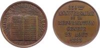 Schweiz Medaille Bronze Genf - auf die 350-Jahrfeier der Reformation, Bibel / Mehrzeiler, ca. 33,5 MM, feine Kratzer -
