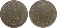 Frankreich 5 Centimes Br Napoleon III, W (Lille), Hundekopf, chien -