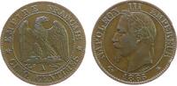 Frankreich 5 Centimes Br Napoleon III, A (Paris), Randfehler -