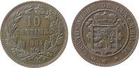 Luxemburg 10 Centimes Br Willem III, winziger Randfehler -