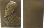Frankreich Plakette Bronze versilbert Risler Charles (1848-1923) - französischer Politiker, Brustbild nach links, einseitig, v. Pillet, ca. 52,5 x 7 -