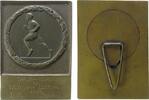 Sport aufstellbare Plakette Bronze Schwaben - Ehren-Plakette für Wettkampf Leistungen 1926 L.A., Läufer im Kranz nach links - darunter Gravur, ei...