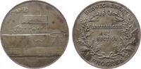 Frankreich Medaille Silber Entwässerung - 4. Section, Fabrik mit Schornstein hinter Deichanlage und über Entwässerungsgraben / Mehrzeiler im Kranz, -