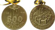 München tragbare Medaille Bronze München - auf die 800 Jahrfeier der Stadt, unsigniert, 38,6 MM, mit Band -