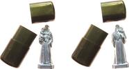Reformation / Religion kleine Statue Messing / Zinn (?) St. Antonius trägt ein Kind, (kleine) Statue: ca. 27 x 10 MM, Behälter: ca. 30 x 13,5 x 8 MM -