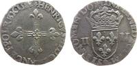 Frankreich 1/4 Ecu Ag Henri III. (1574-89), 9 Rennes, ca. 9,4 Gramm, Schrötlingsriß -