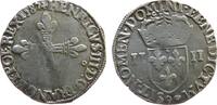 Frankreich 1/4 Ecu Ag Henri III. (1574-89), 9 Rennes, ca. 9,6 Gramm, Prägeschwäche -