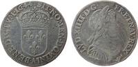 Frankreich 1/4 Ecu a la meche courte Ag Louis XIII, A (Paris), Dupl. 1463, ca. 6,5 Gramm -