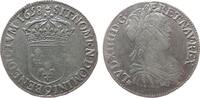 Frankreich 1/2 Ecu a la meche longue Ag Louis XIV, 9 (Rennes), Dupl.1470, ca. 13,43 Gramm, justiert -