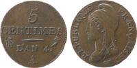 Frankreich 5 Centimes Ku Dupré, Petit Module, A (Paris), minimal Grünspan -