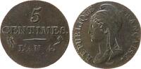 Frankreich 5 Centimes Ku Dupré, Petit Module, A (Paris), Prägeschwäche im A (Paris) -