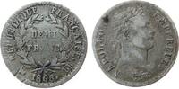 Frankreich 1/2 Franc Ag Napoleon Empereur, BB (Strasbourg), justiert -